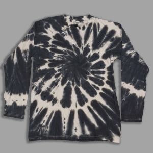 Black / Grey Tie Dye Long Sleeve T Shirt - Adult